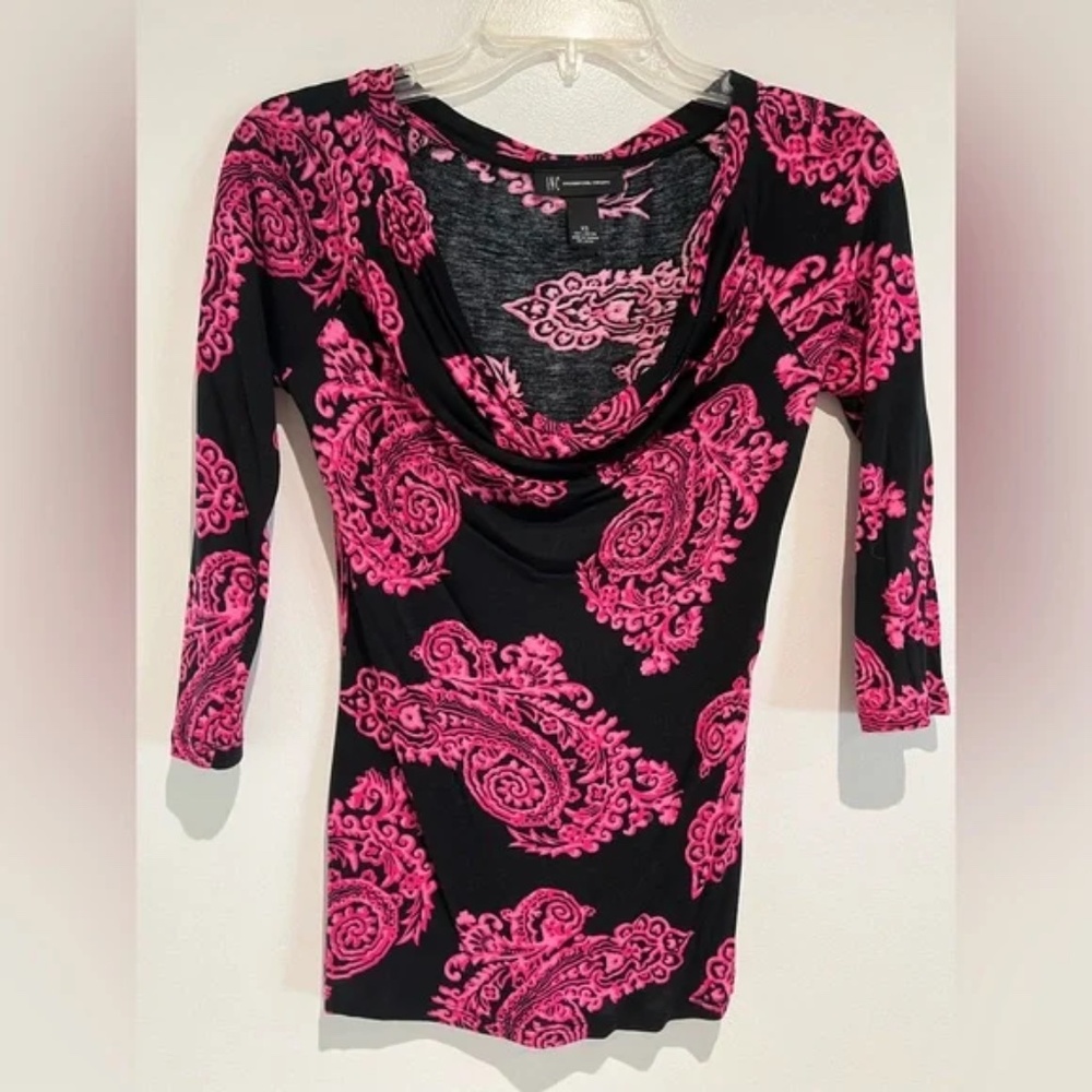 INC International Concepts black/pink top size L